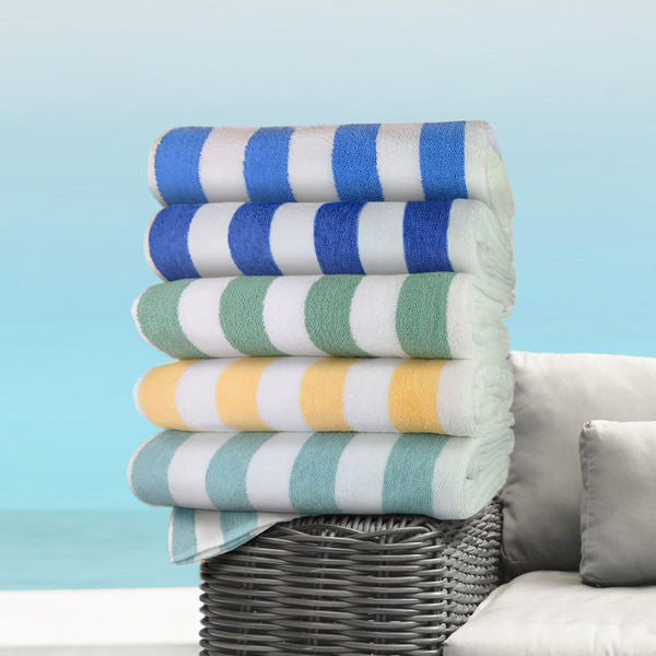 Playa Cabana Pool Towel Collection – Color Stripe, 30x60, Premium Cotton Blend, Pack of 3 DZ (36 towels)