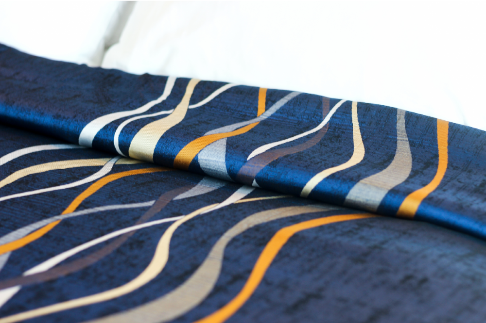 Marigold Top Sheet Ripple – Navy/Gold/Beige