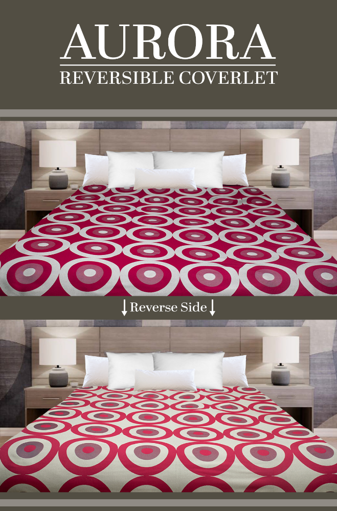 Marigold Aurora Reversible Coverlet – Red/Beige