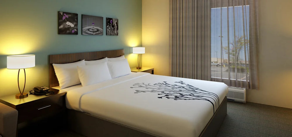 Sleep inn WINDOW TREATMENT 3-PASS BLACKOUT & Sheer 100% Polyester 200% Fullness