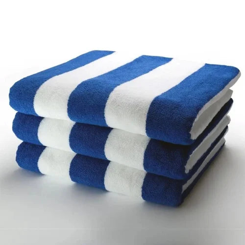 Cabana Pool Towels Collection - 30x64 Royal Blue Stripe 2-Ply Ringspun Cotton (3 DZ Pack) (36 towels)