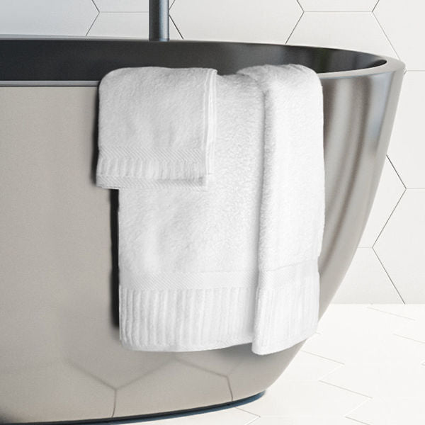 SIGNATURE WHITE POOL TOWELS 35 x 70 20.00 lb 100% Cotton CTN Pack of 2 DZ (24 Towels)