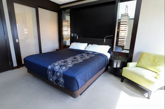 Marigold Top Sheet Curlicue – Navy/Grey