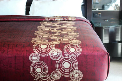 Marigold Top Sheet Curlicue – Cherry Red/Beige