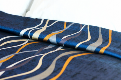 Marigold Top Sheet Ripple – Navy/Gold/Beige