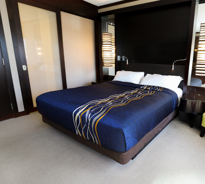 Marigold Top Sheet Ripple – Navy/Gold/Beige