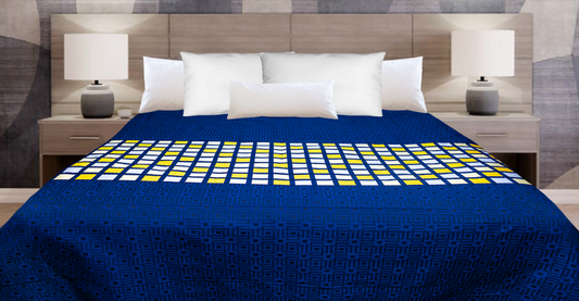 Marigold Stained Glass Coverlet – Navy/Gold Tones