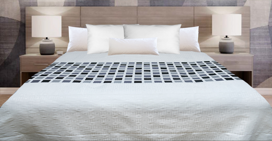 Marigold Stained Glass Coverlet – White/Grey Tones