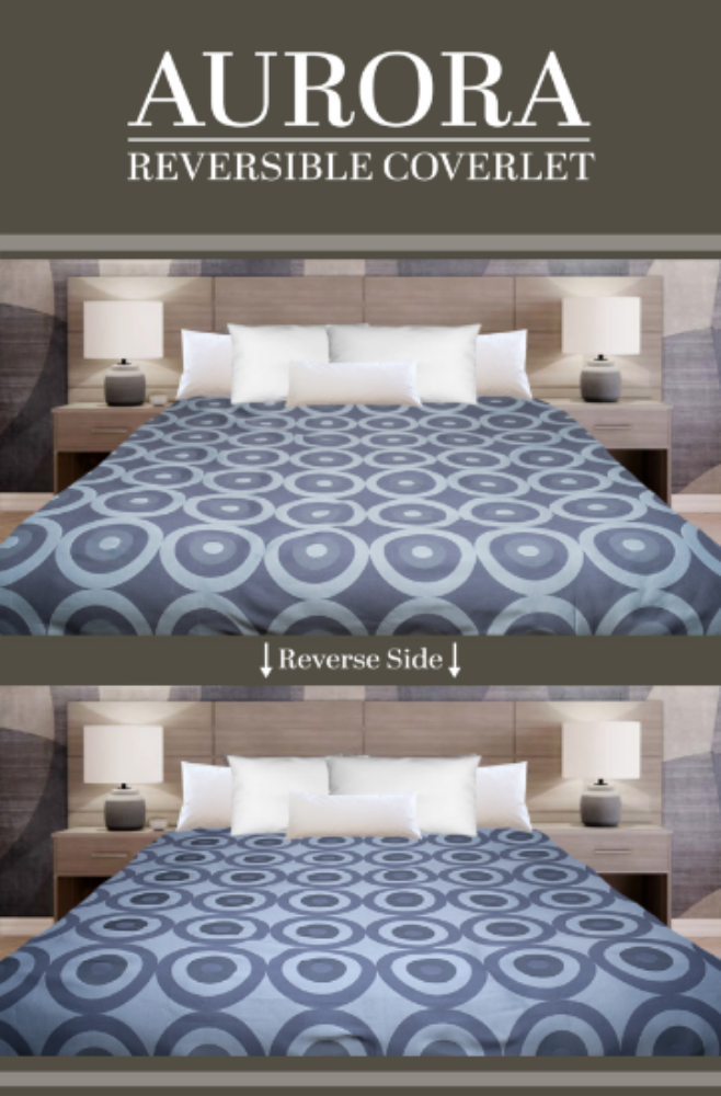 Marigold Aurora Reversible Coverlet – Dark Grey/Grey