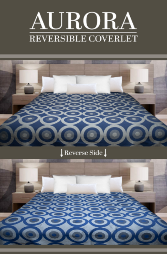 Marigold Aurora Reversible Coverlet – Navy/Grey