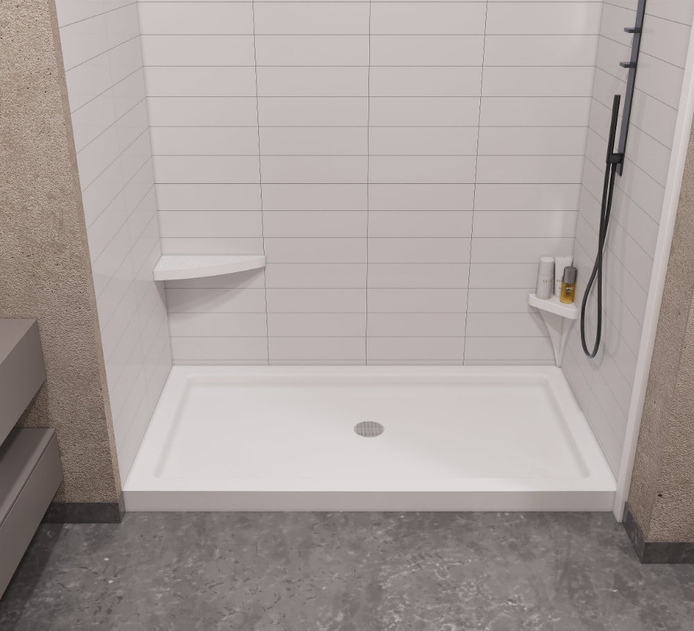 Universal Center Drain Finish with MATTE OR GLOSSY, ANTI SLIP Shower Pans