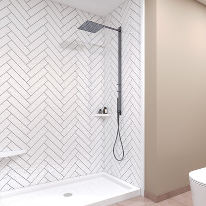 3 X 12 Herringbone GLOSSY FINISH Shower Panels