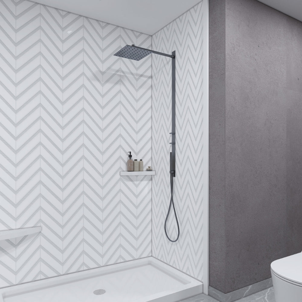 Herringbone Texture Textured Glossy finish Shower Panels