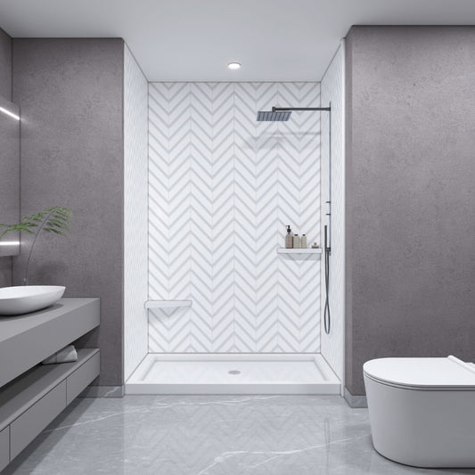 Herringbone Texture Textured Glossy finish Shower Panels